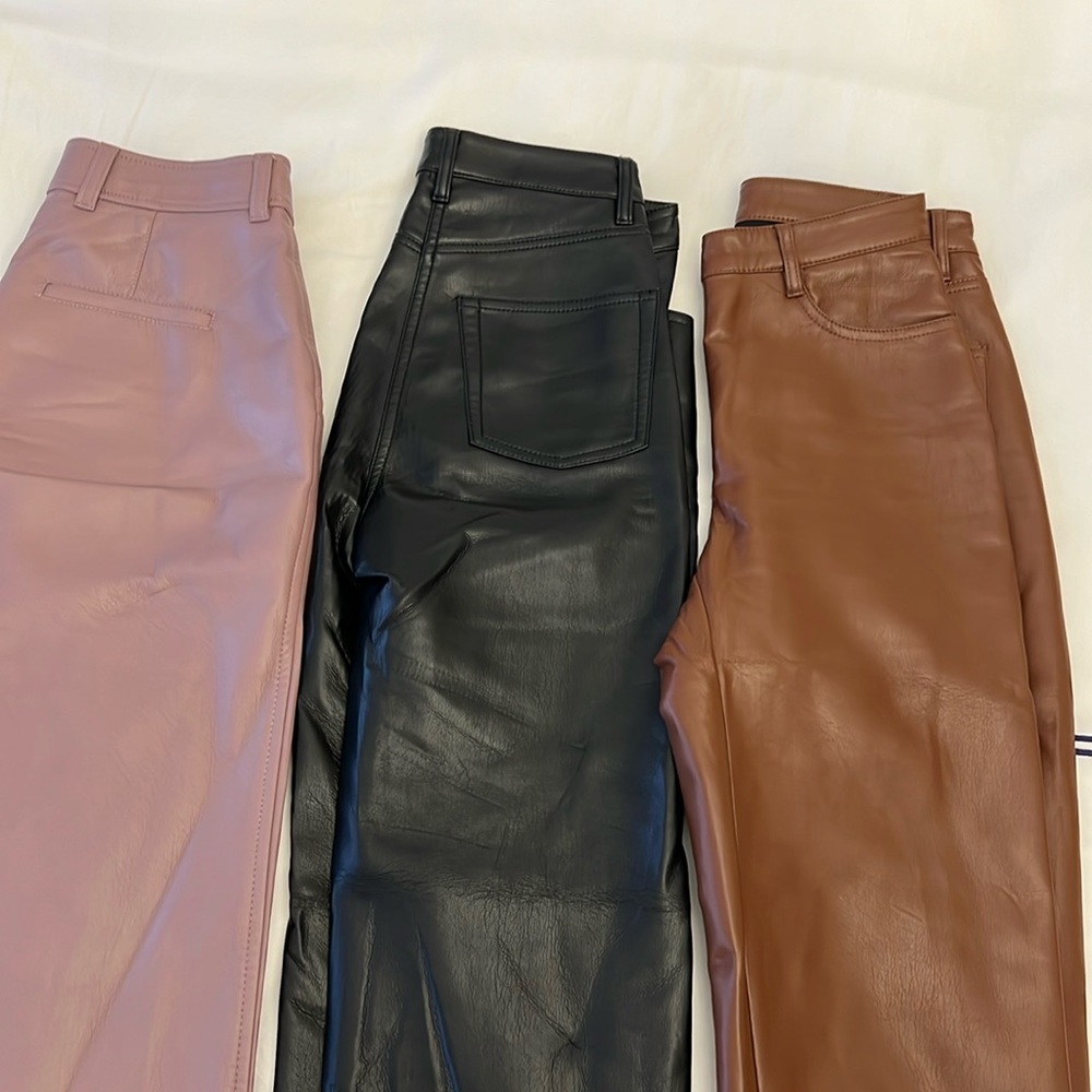 Three faux leather Aritzia pants- size 0 !